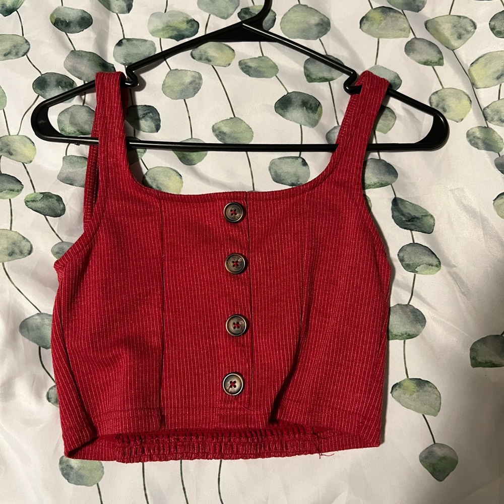 Red crop top